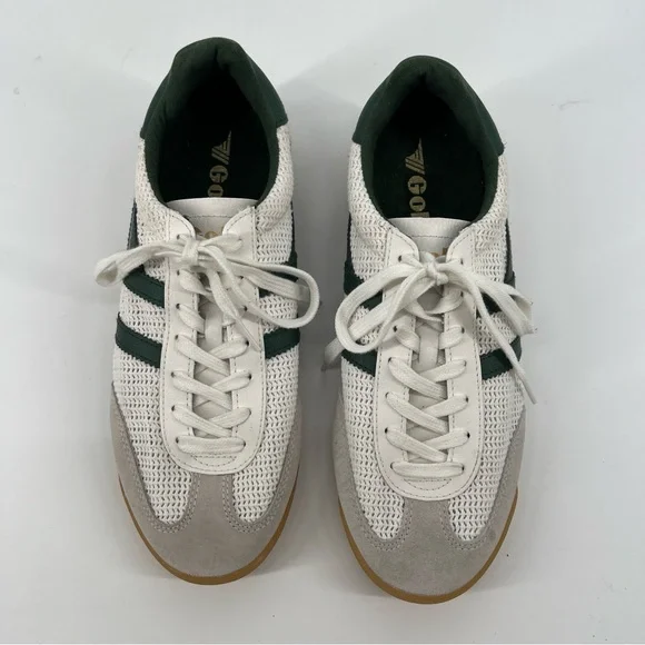 Gola Tornado Zephyr Green White Woven Suede Upper Lace Up Low Sneakers 41/10 - Picture 3 of 10